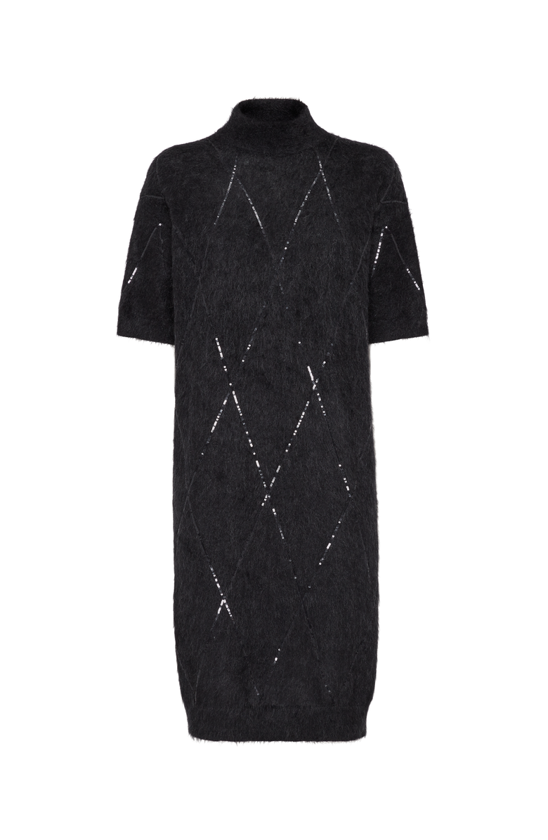 Brunello Cucinelli Dress with Dazzling Argyle Embroidery, Main, color,