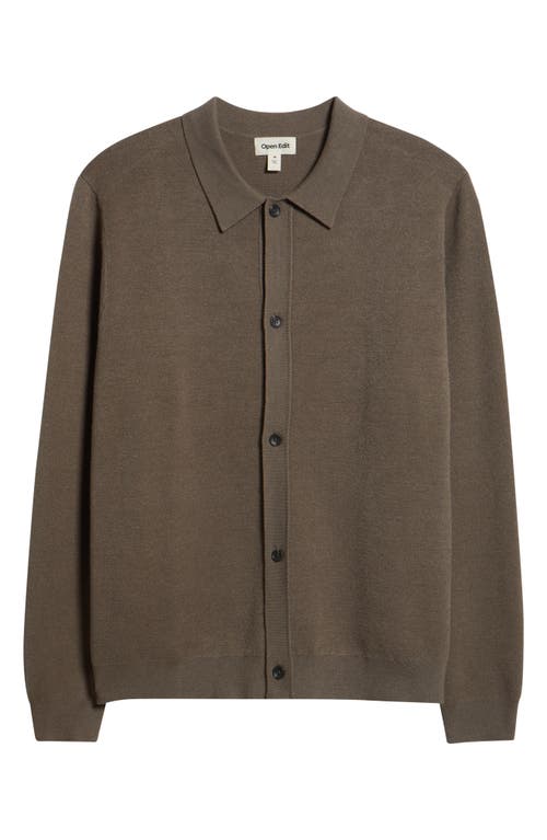 Open Edit Polo Cardigan In Animal Print