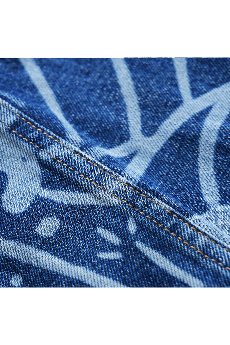 High Tide Laser Print Straight Leg Jeans, Alternate, color, BLUE