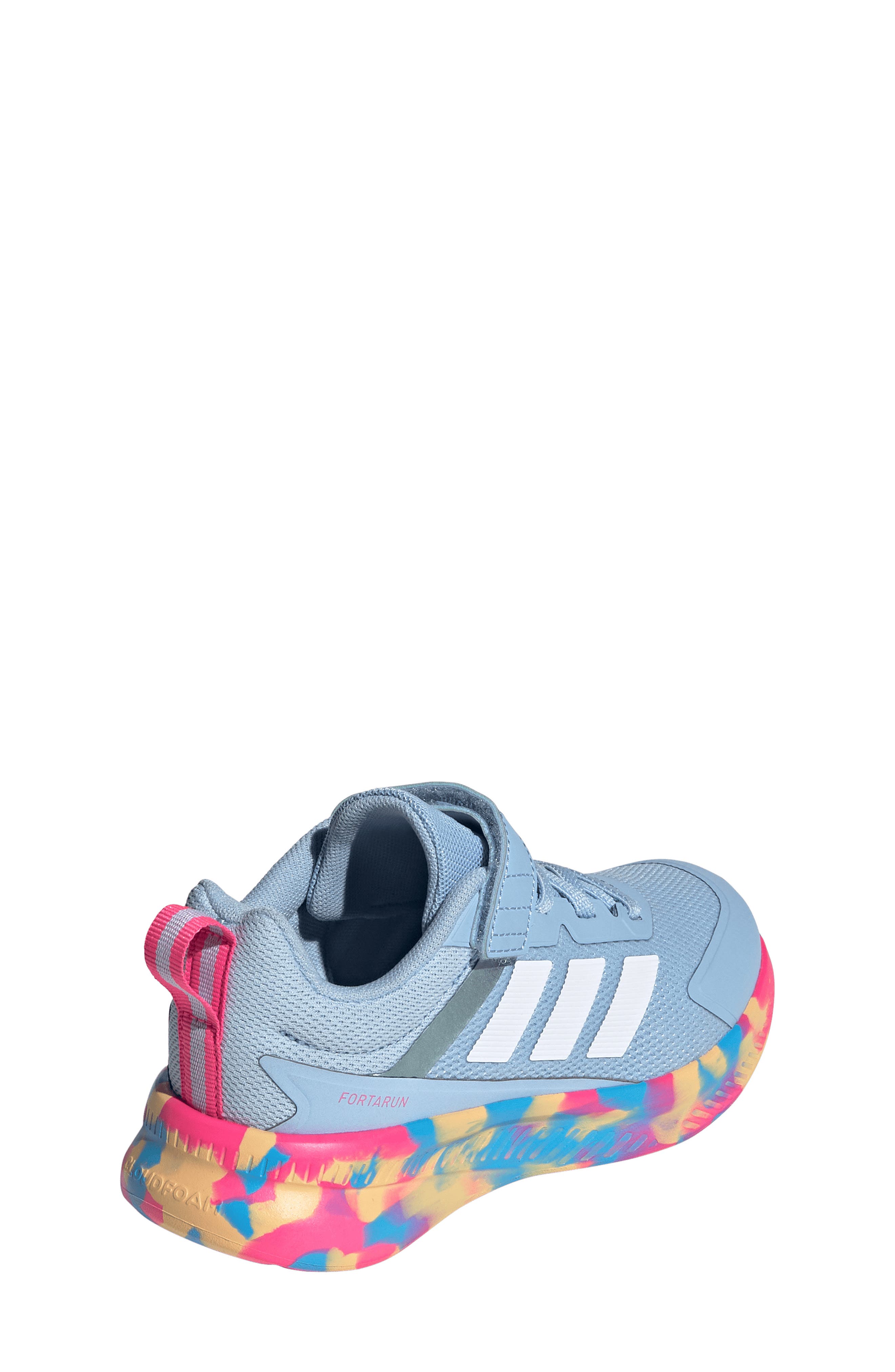 adidas Kids' Fortarun 4.0 Running Shoe, Alternate, color, Glow Blue/ Grey Met./ Pink