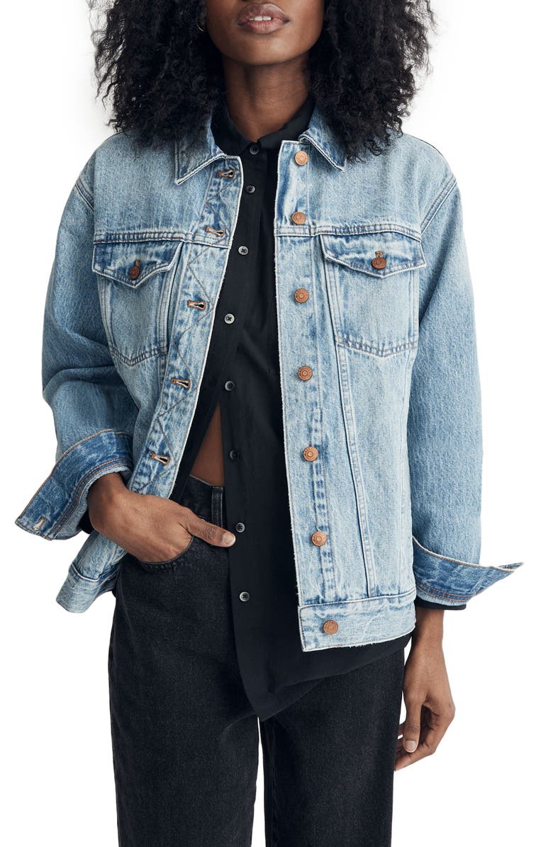 Madewell The Oversize Trucker Jean Jacket, Main, color, 