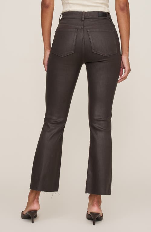 Dl1961 Bridget Boot High Rise Instasculpt Coated Jeans In Chocolate In Brown