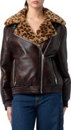 BLANKNYC Faux Leather & Faux Shearling Moto Jacket