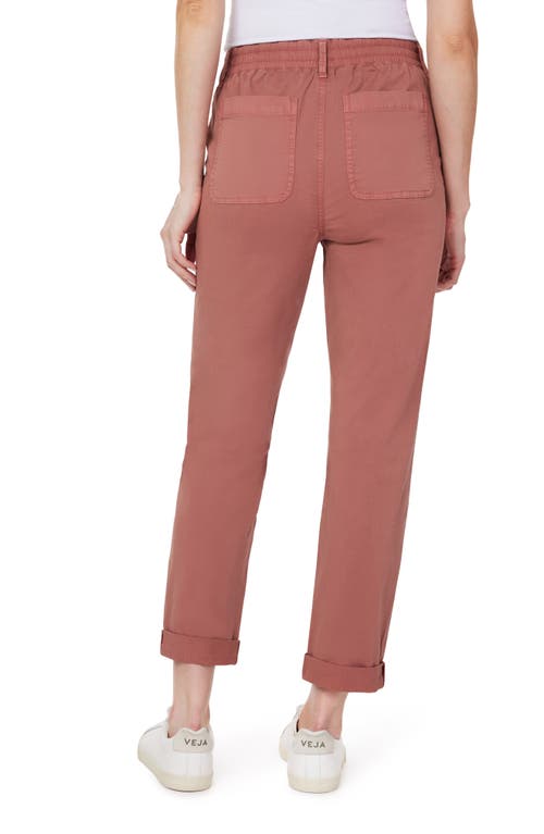 Kensie Rolled Hem Drawstring Girlfriend Pants In Pink