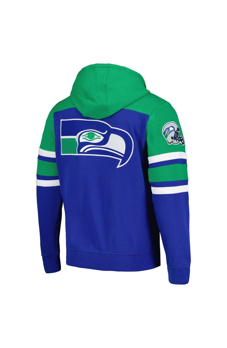 STARTER Men's Starter  Royal/Green Seattle Seahawks Extreme Full-Zip Hoodie, Alternate, color, 