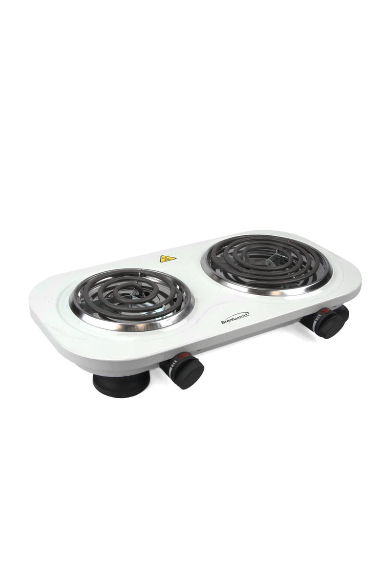 Electric 1500W Double Burner, Main, color, White