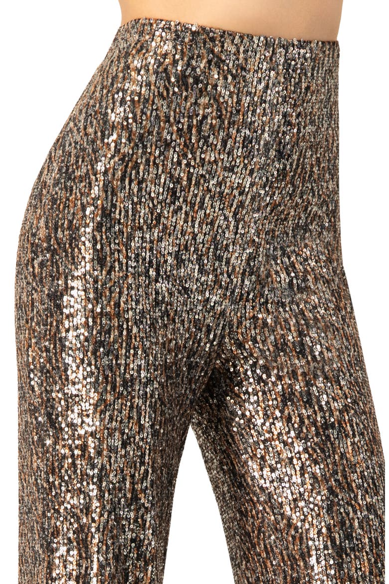 Sequin Flared Trousers, Alternate, color, Multicolor