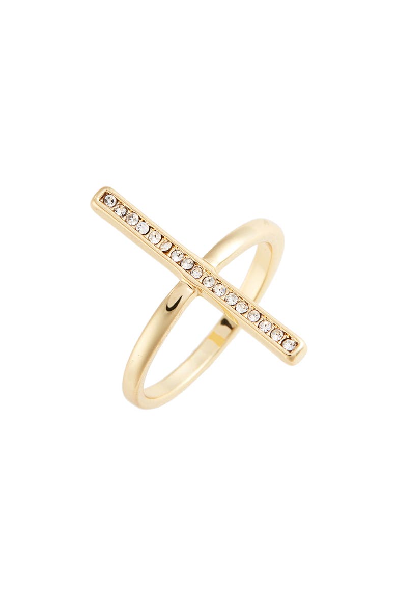 Cross Me Ring, Main, color, GOLD