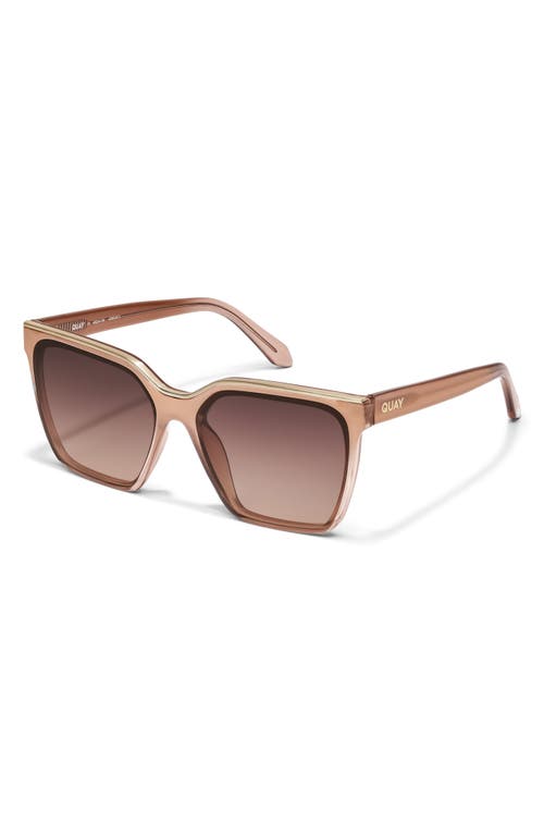 Quay Level Up 60mm Square Sunglasses In Chamomile/dark Fawn