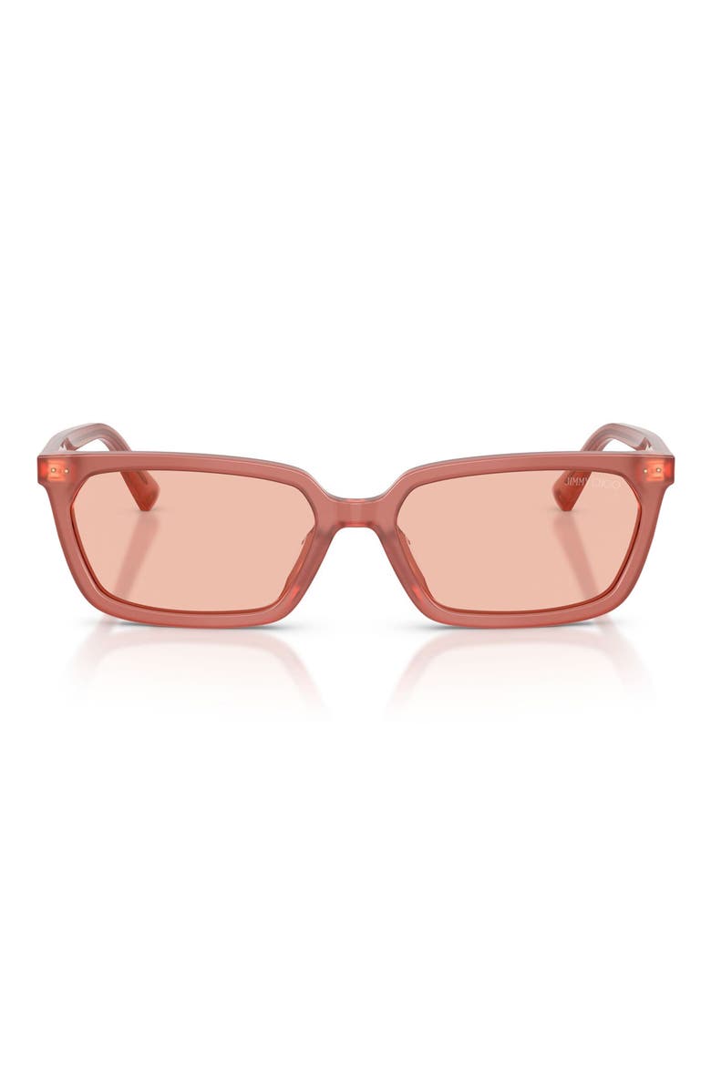 55mm Rectangular Sunglasses, Main, color, OPALINE PINK / DARK PINK