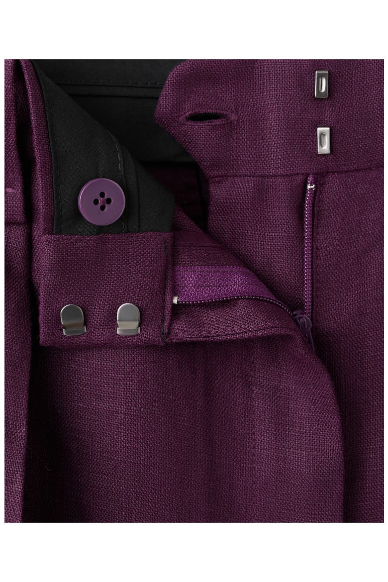 Linen Bermuda Shorts, Alternate, color, PURPLE