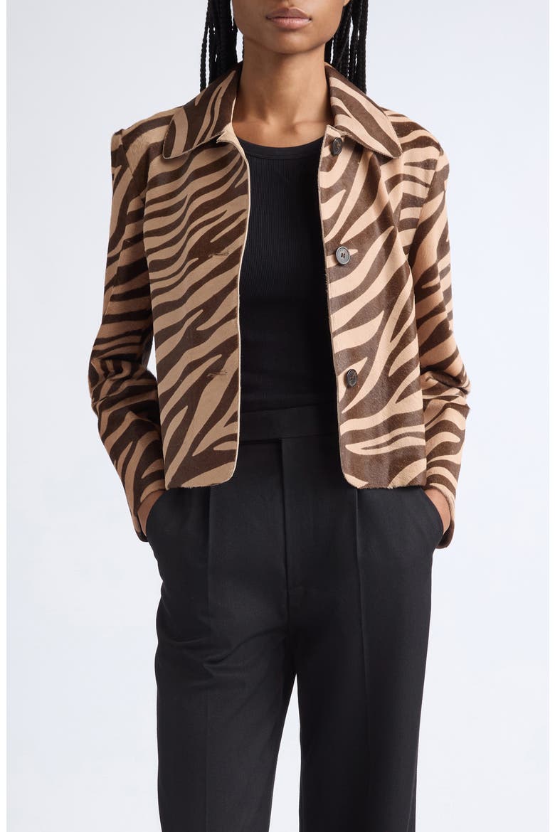 Genuine Calf Hair Jacket, Main, color, ZEBRA