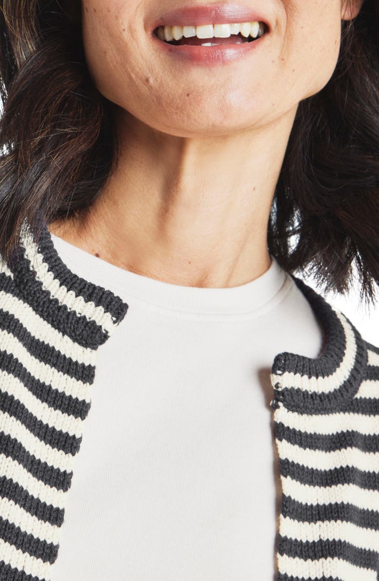 Splendid Lily Stripe Cotton Blend Crop Cardigan, Alternate, color, 