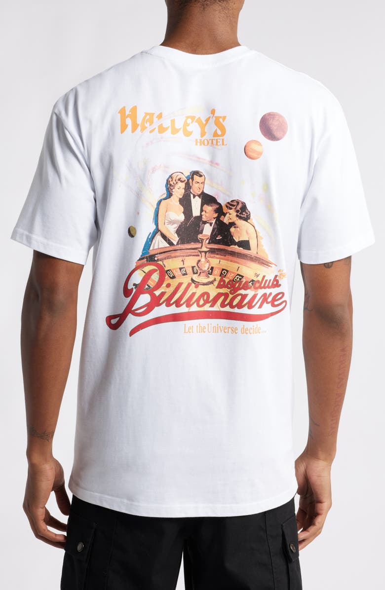 Billionaire Boys Club Halley's Hotel Cotton Graphic T-Shirt, Alternate, color, Bleach White