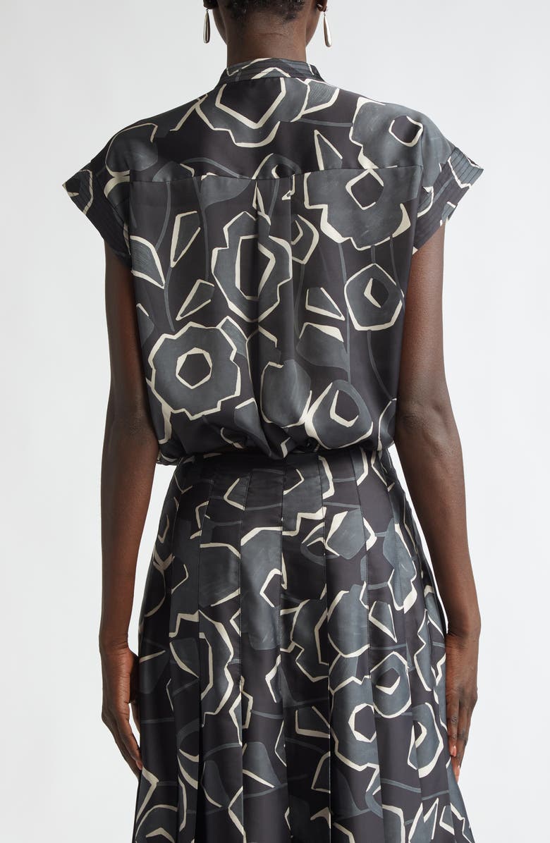 St. John Collection Cubist Floral Cap Sleeve Top, Alternate, color, 