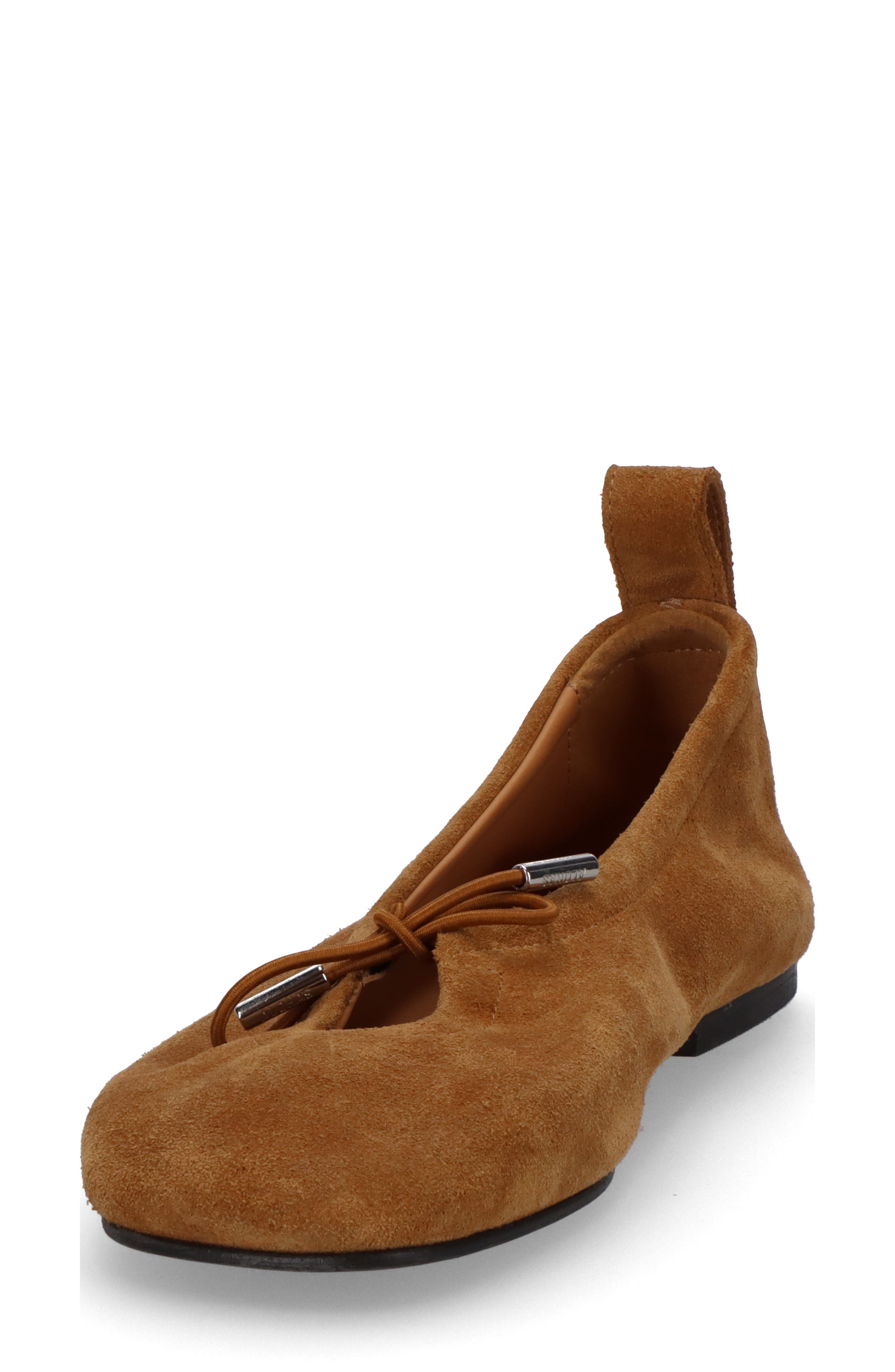 Rosalind Leather Ballet Flat, Alternate, color, SUEDE TAN