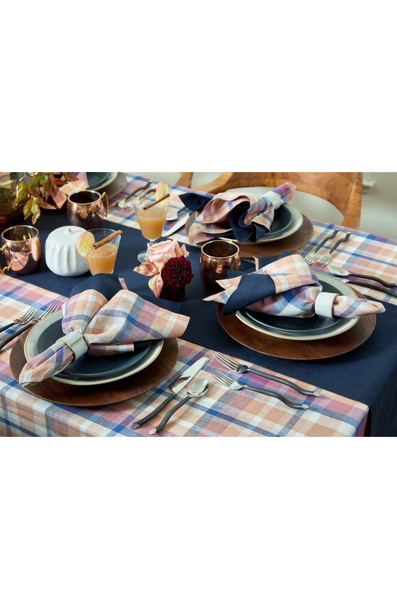 Solino Home Linen Table Throw - Fall Flavors Madras, 52" x 52", 52" x 52", Alternate, color, 