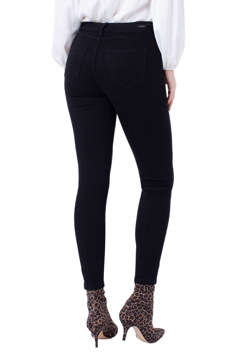 Abby Seamed Ankle Skinny Jeans, Alternate, color, BLACK RINSE