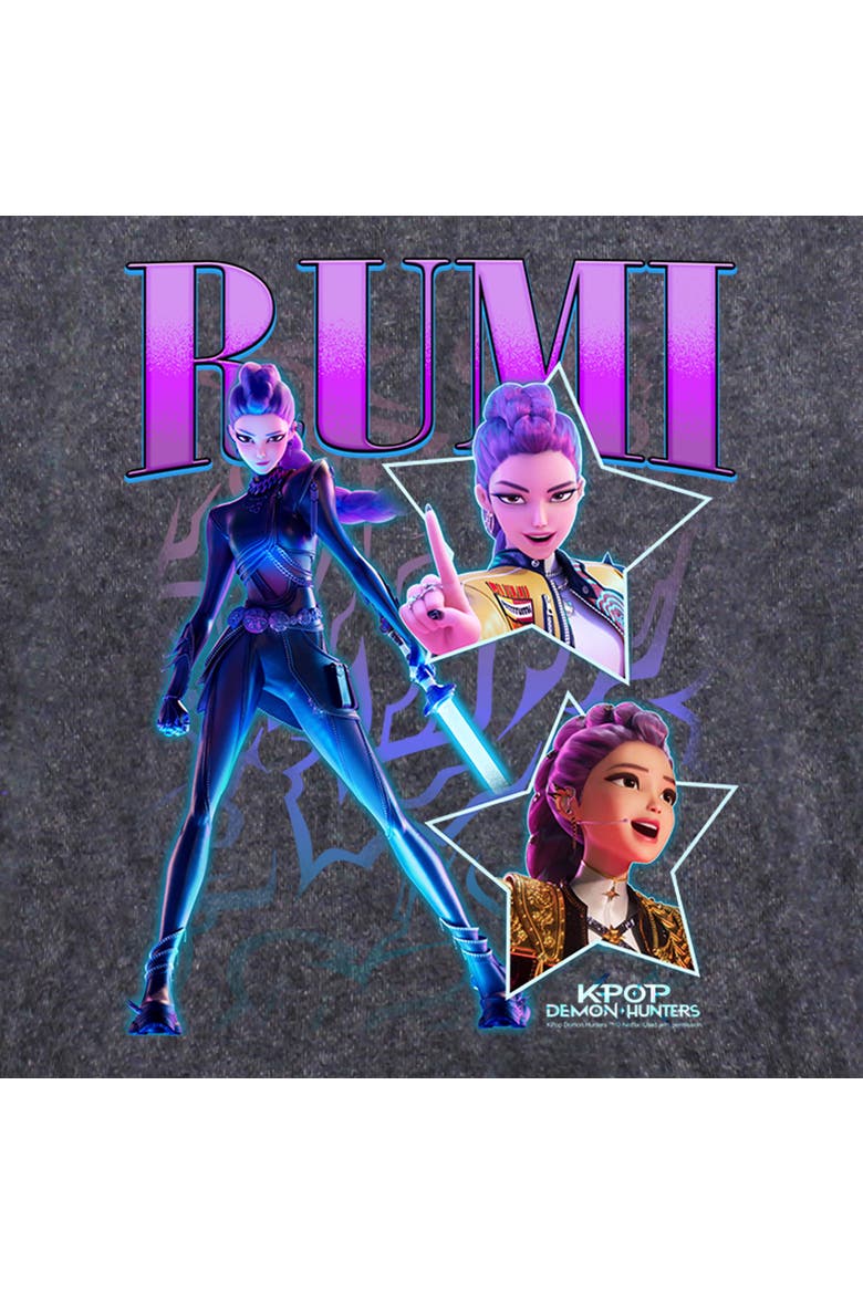 Men's KPop Demon Hunters Rumi Super Star Logo  Pull Over Hoodie, Alternate, color, Black
