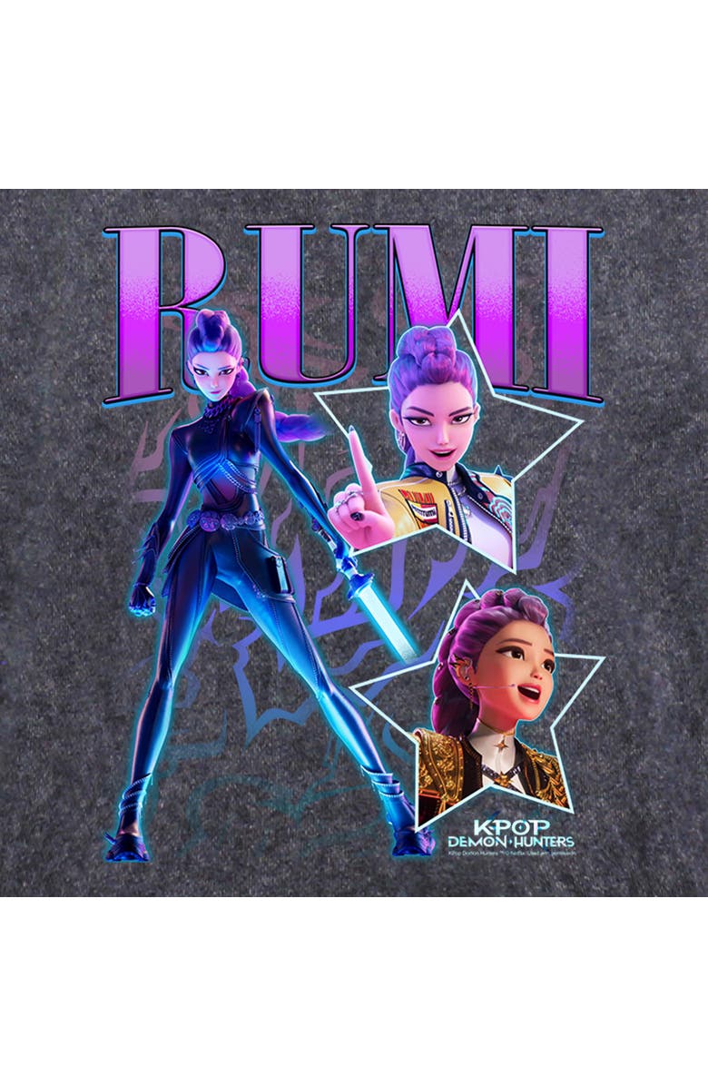 KPop Demon Hunters Men's KPop Demon Hunters Rumi Super Star Logo Pull Over Hoodie, Alternate, color, Black
