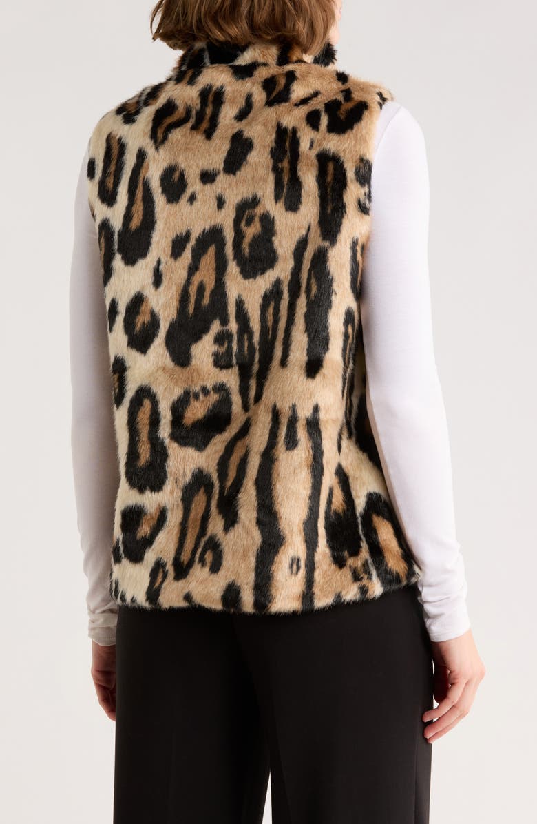 La Fiorentina Leopard Faux Fur Vest, Alternate, color, 