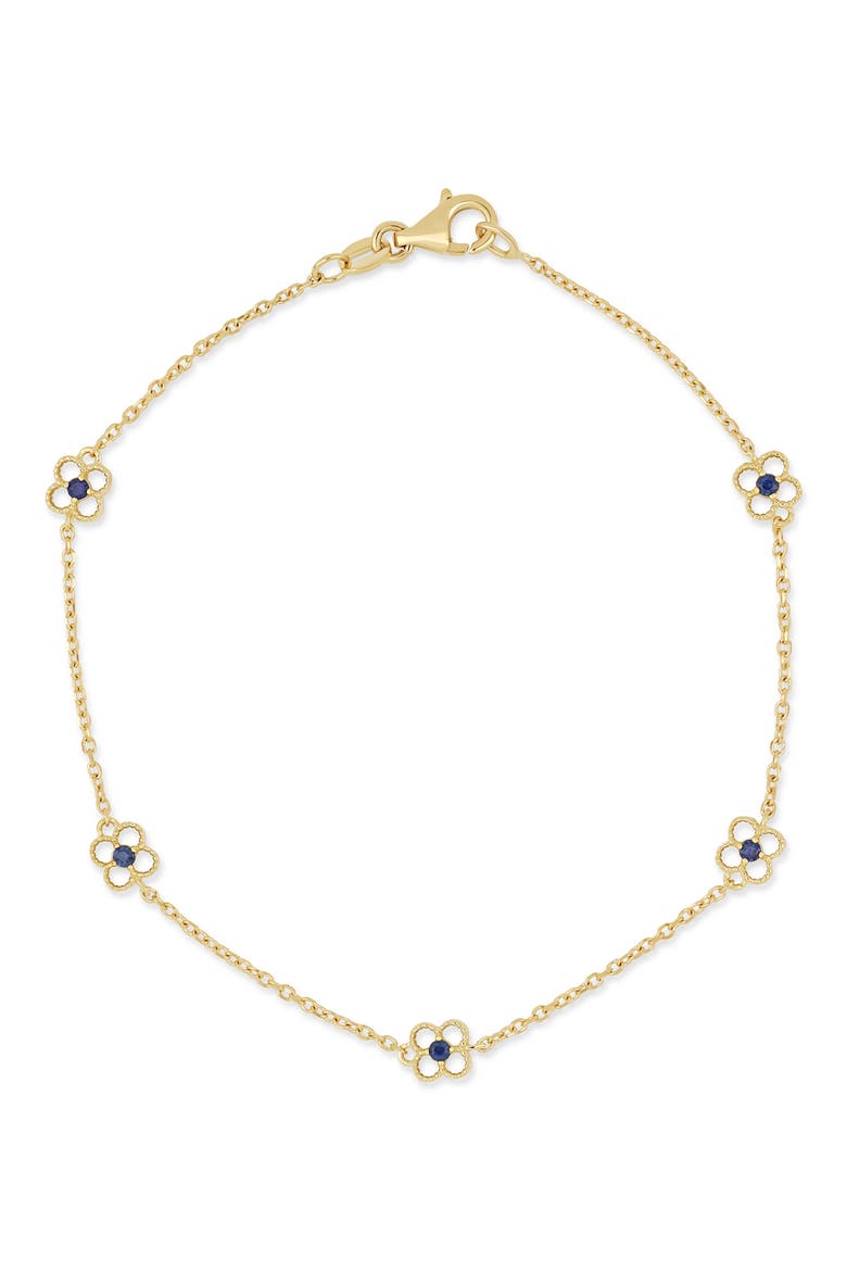 El Mar 18K Yellow Gold Sapphire Flower Line Bracelet, Main, color, 18K YELLOW GOLD