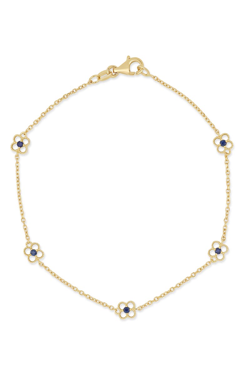 Bony Levy El Mar 18K Yellow Gold Sapphire Flower Line Bracelet, Main, color, 18K Yellow Gold
