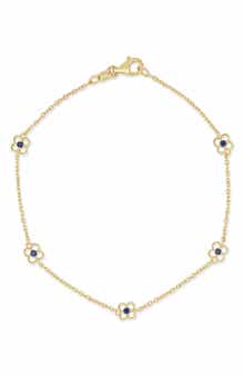Bony Levy El Mar 18K Yellow Gold Sapphire Flower Line Bracelet