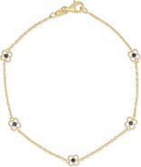 Bony Levy El Mar 18K Yellow Gold Sapphire Flower Line Bracelet