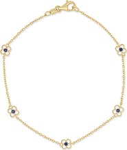 Bony Levy El Mar 18K Yellow Gold Sapphire Flower Line Bracelet