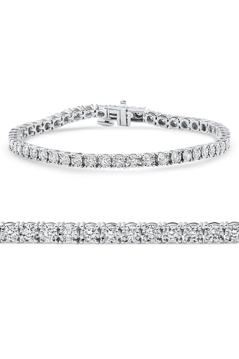 2Ct Diamond Tennis Bracelet 7" Double Lock Clasp Lab Grown 925 Silver, Main, color, Silver