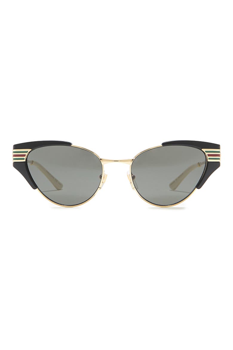 55mm Cat Eye Sunglasses, Main, color, BLACK GOLD GREY/GRY