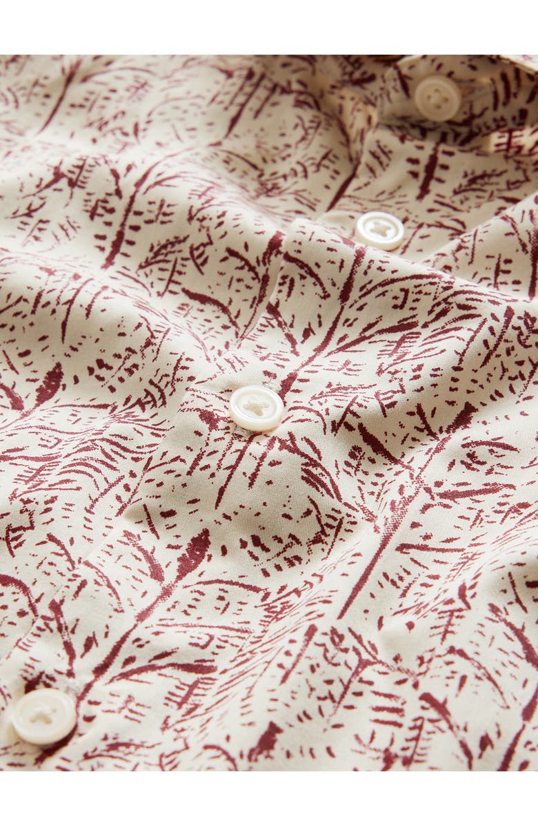 John Varvatos Sean Short Sleeve Button-Up Shirt, Alternate, color, Cranberry