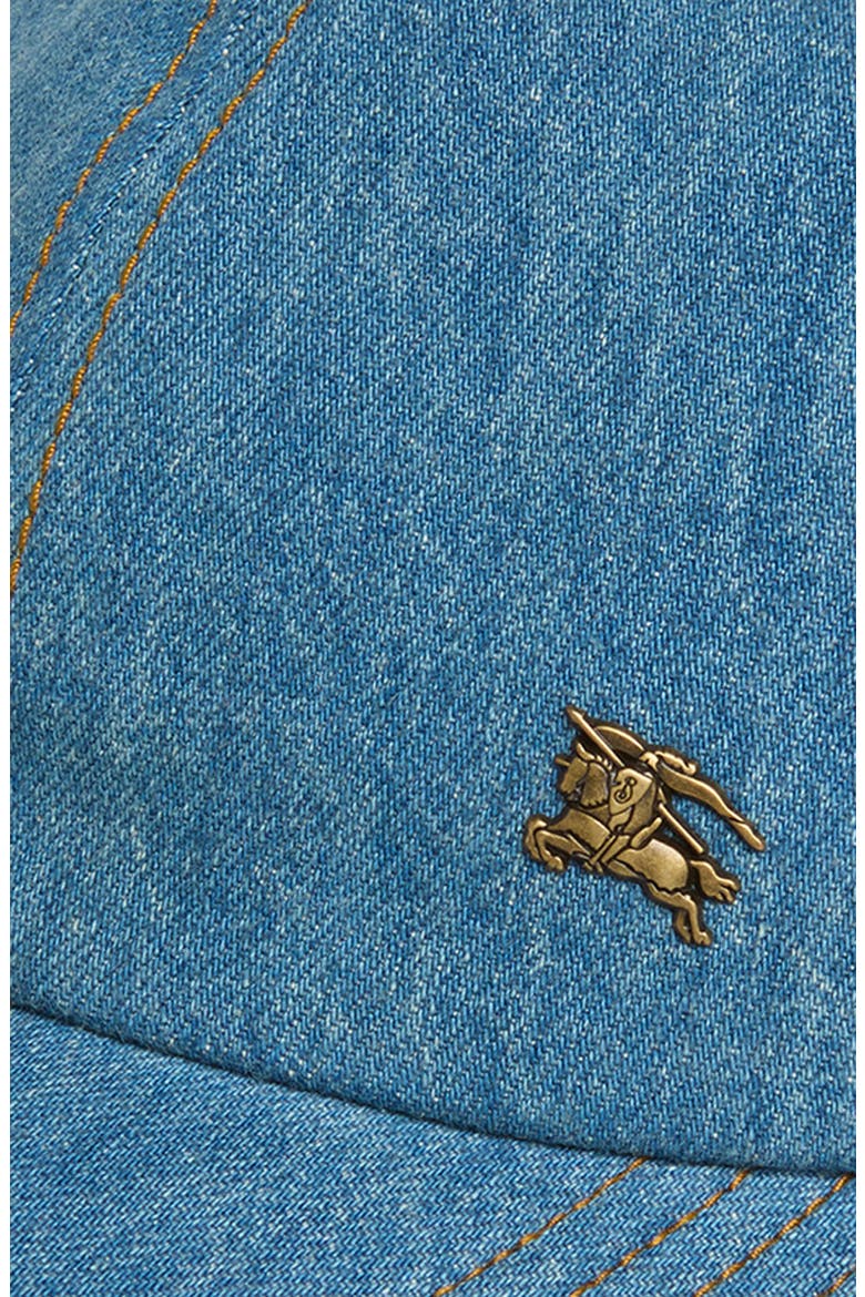 Equestrian Knight Design Denim Baseball Cap, Alternate, color, INDIGO