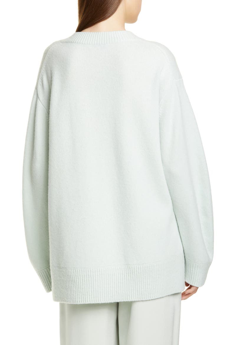 V-Neck Cashmere Tunic Sweater, Alternate, color, ALOE