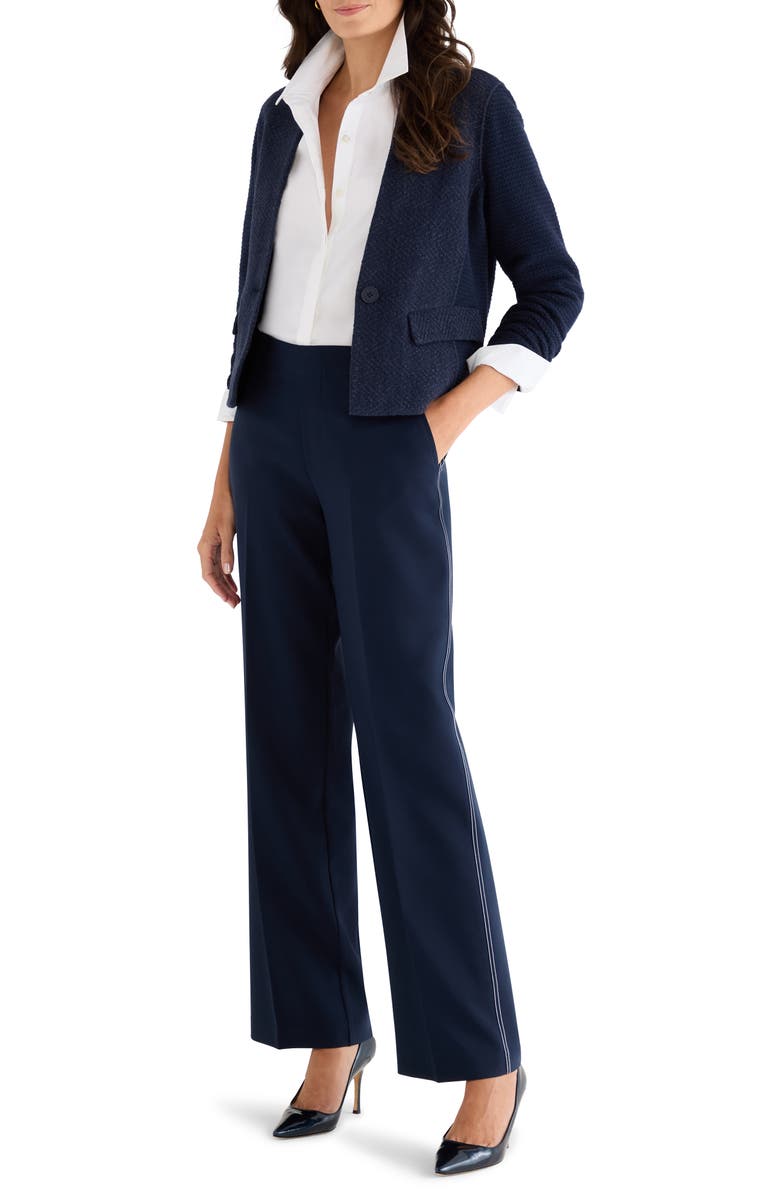 NIC+ZOE Lenox Accent Stitch Wide Leg Stretch Pants, Alternate, color, Dark Indigo