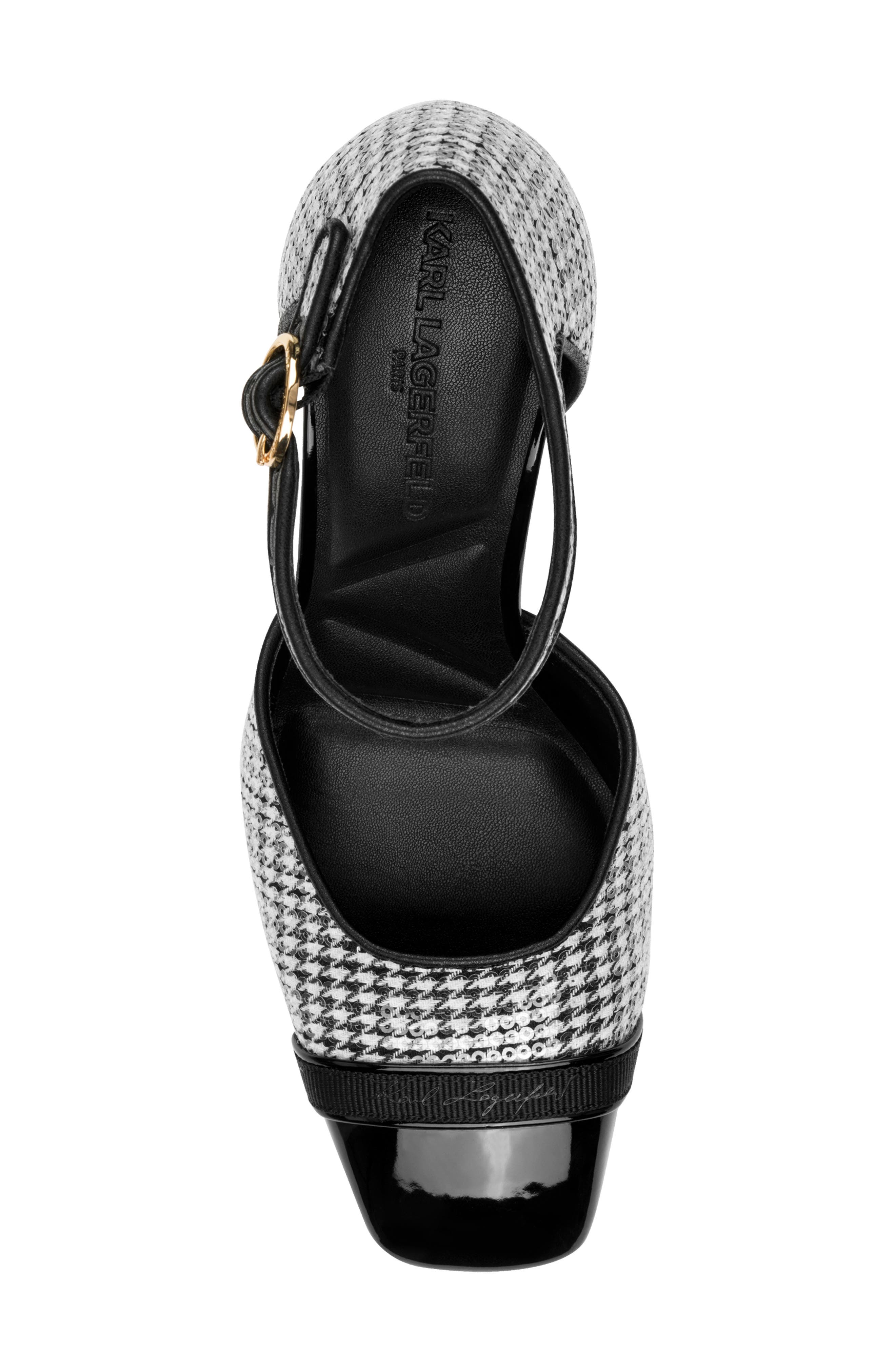 KARL LAGERFELD PARIS Sapphira Sequin Ankle Strap Pump, Alternate, color, 