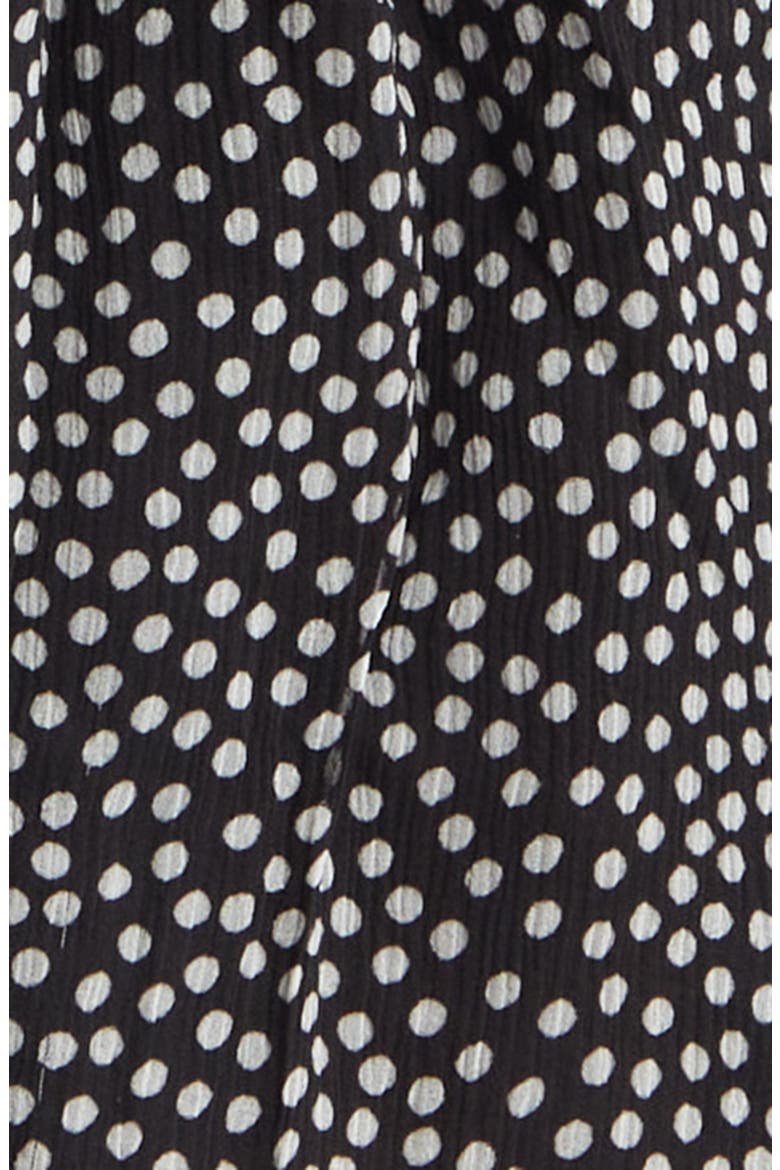 Luana Tiered Silk Minidress, Alternate, color, BLACK POLKADOT