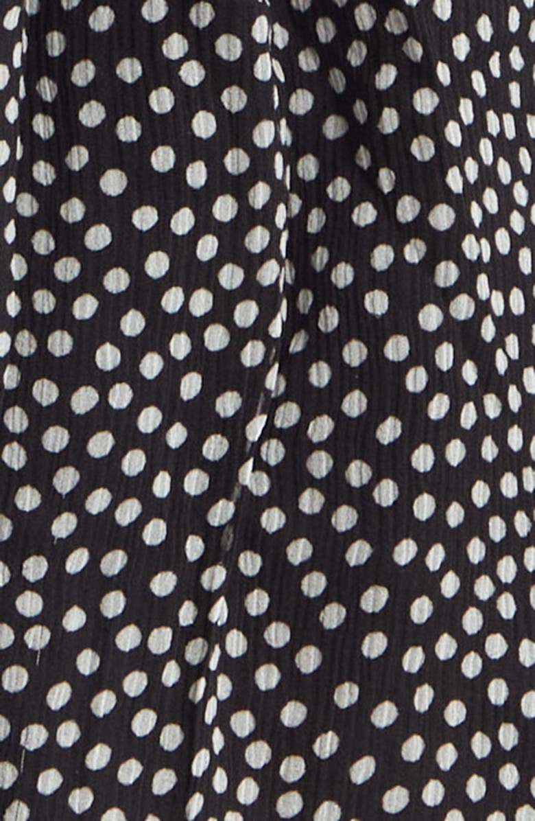 Ramy Brook Luana Tiered Silk Minidress, Alternate, color, Black Polkadot