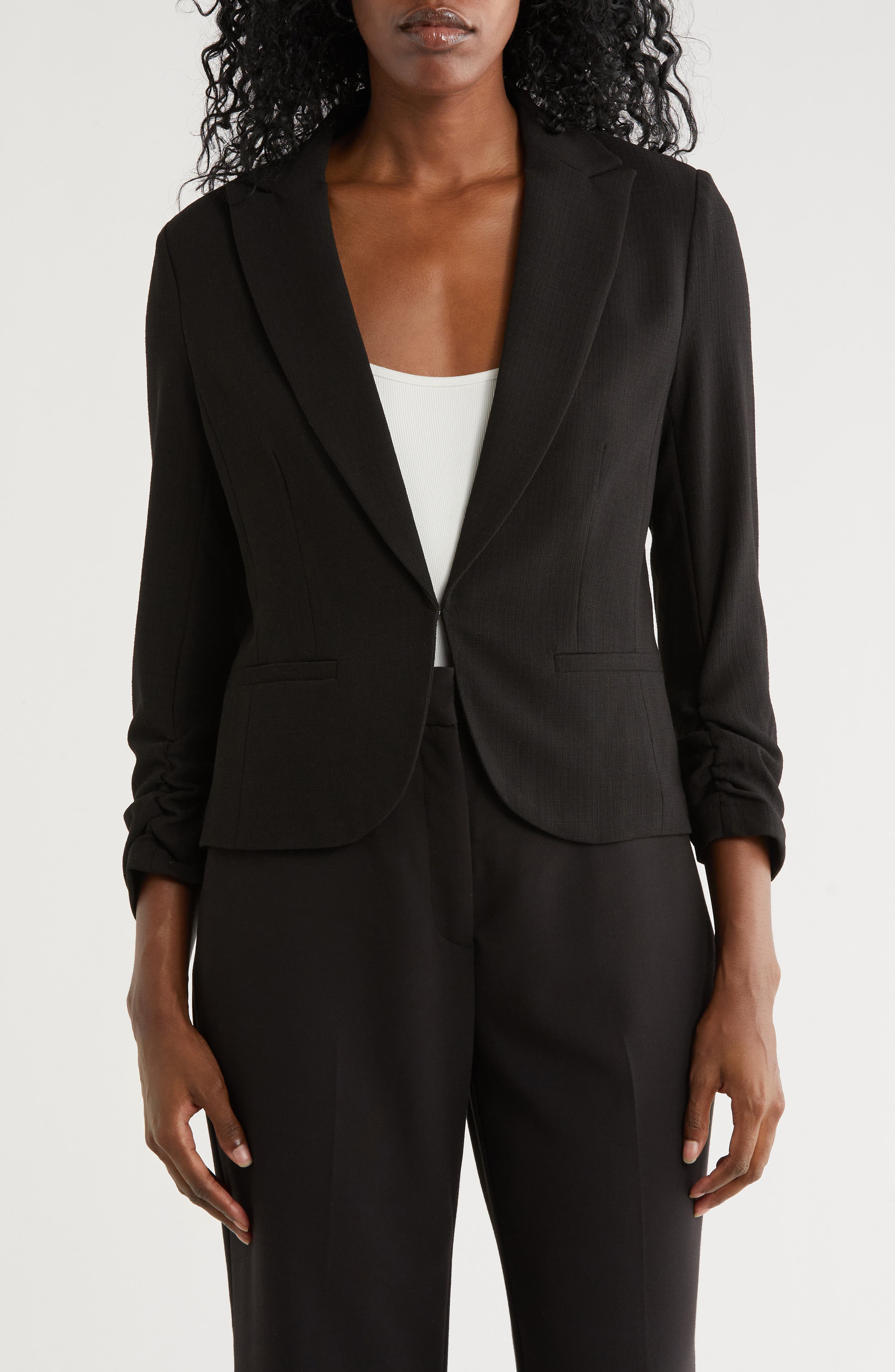 Amanda & Chelsea Scrunch Sleeve Blazer