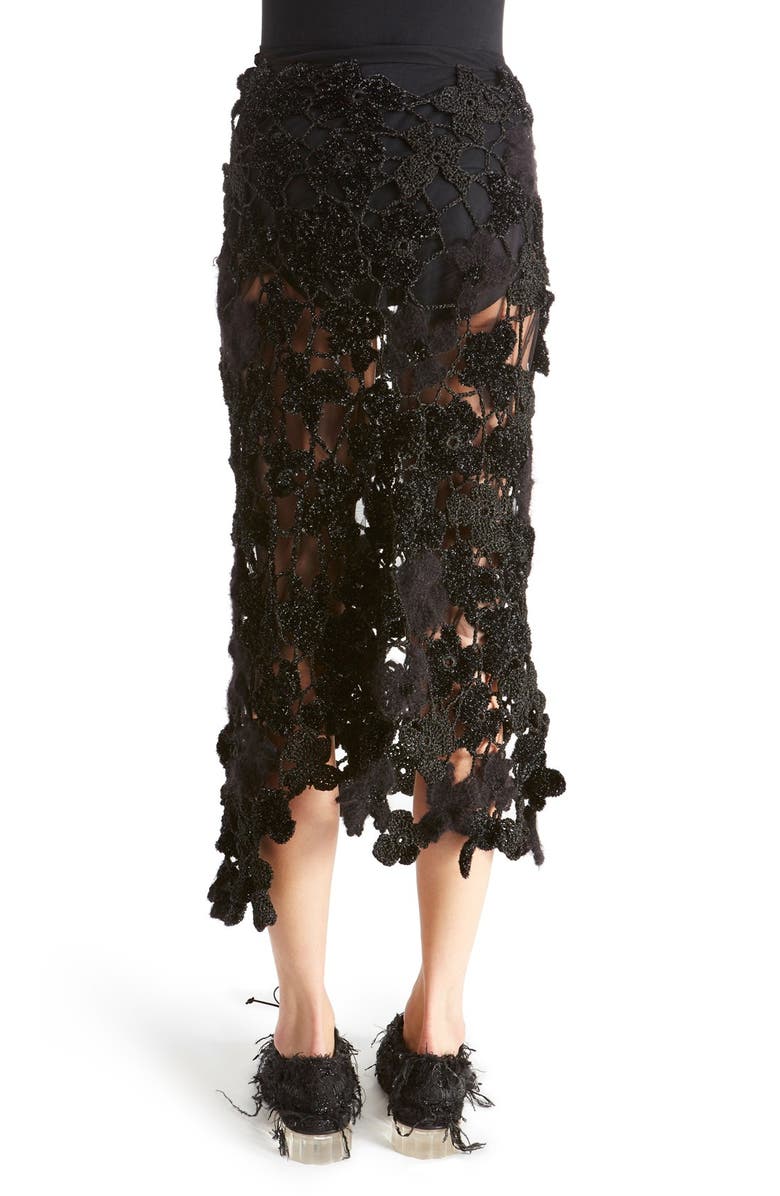 Simone Rocha Metallic Crochet Skirt, Alternate, color,