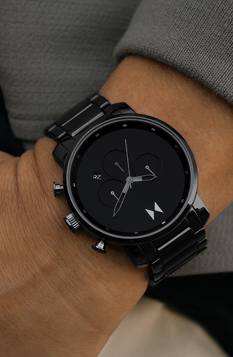 MVMT Chrono Ceramic Bracelet Watch, 45mm, Alternate, color, 