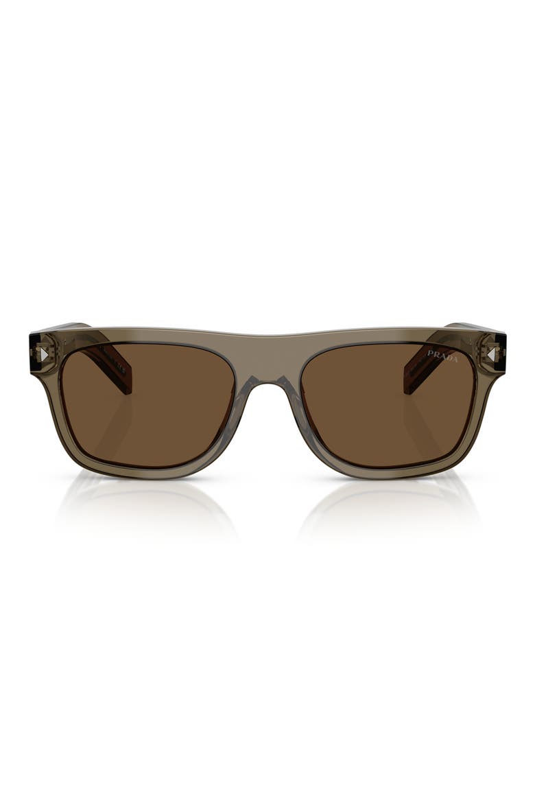 55mm Pillow Sunglasses, Main, color, DARK BROWN