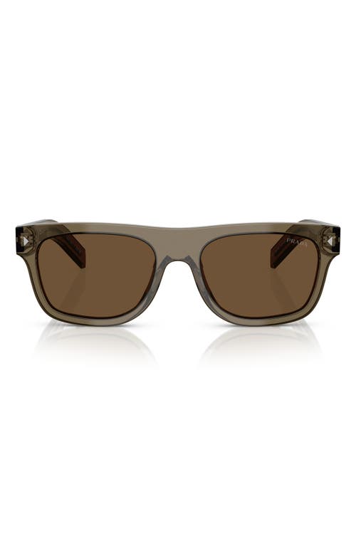 Prada Sonnenbrille Mit Metall-schild In Dark Brown