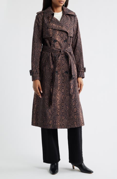 Animal Print Trench Coat