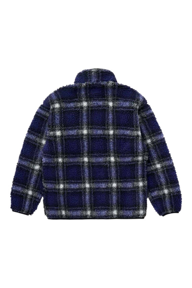 Shadow Plaid Faux Shearling Jacket, Alternate, color, PURPLE SHADOW PLAID