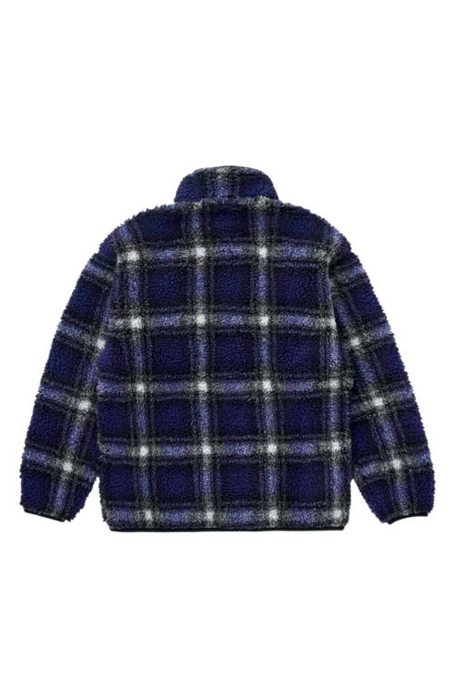 Gramicci Shadow Plaid Faux Shearling Jacket In Blue