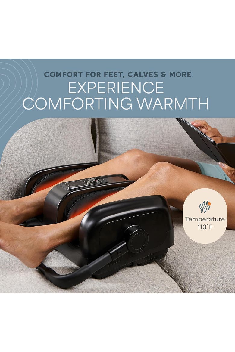 Shiatsu Foot Massager with Heat Deep Kneading Foot Massager & Calf Therapy Machine, Alternate, color, Black