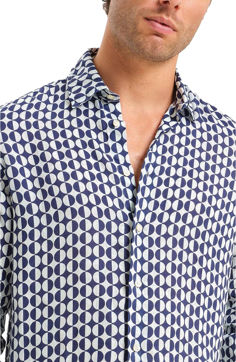 Peninsula Swimwear Costa Rei Linen Shirt, Alternate, color, Multicolor