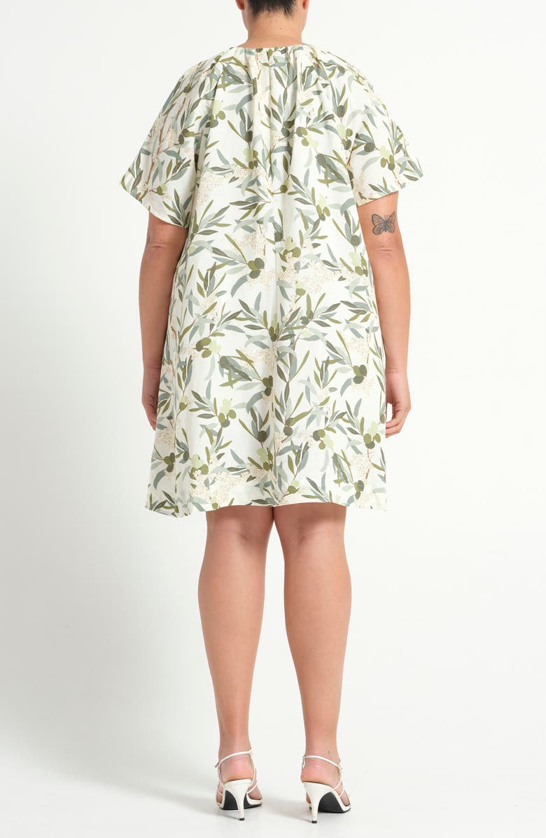 Estelle Oliviana Leaf Print Shift Dress, Alternate, color, Olea